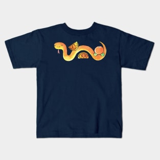 Watercolor Citrus Orange Snake Kids T-Shirt